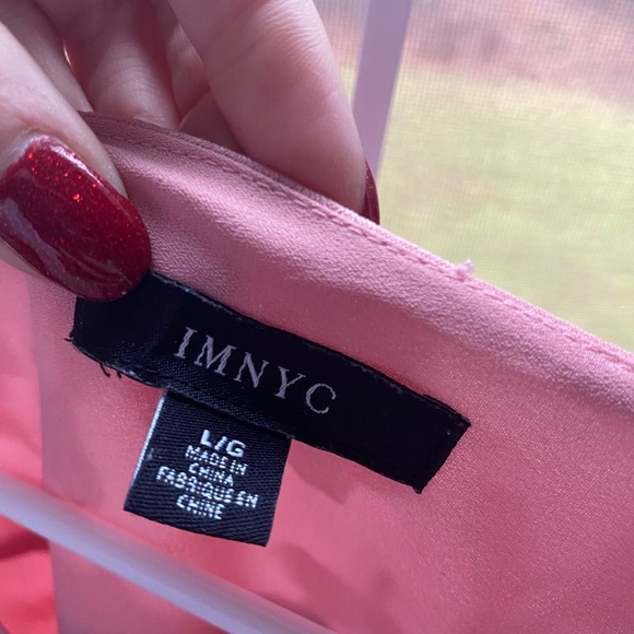 pink long sleeve top with sheer sleeves - Picture 3 of 4